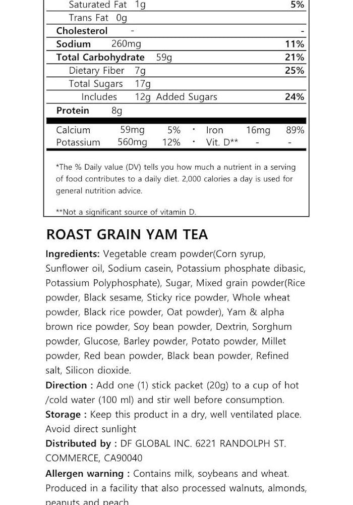 Damtuh Korean 15 Multi Mixed Roast Grain Powder Meal Replacement Shake – Healthy Breakfast Drink, Nutritious Grain Misugaru, 20g x 40 Sticks - Image 2